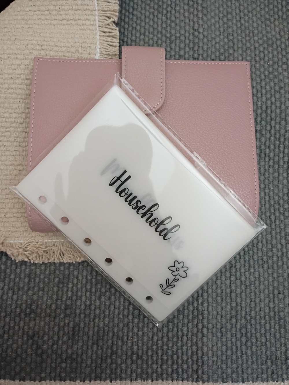 A7 Budget Binder Cash Envelope Wallet Dusty Rose Pink 6 Ring Planner Organizer